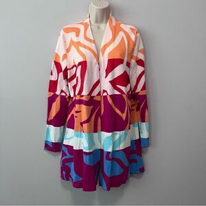 Soft Surroundings Color Burst Open Cardigan Size MP